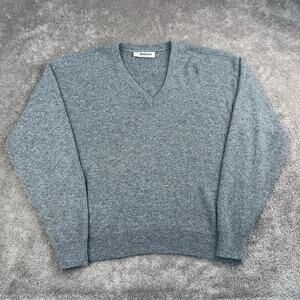 Vtg Jantzen Grey Knit V Neck Pullover Grandpa Sweater Size XL Grandpa Preppy 90s